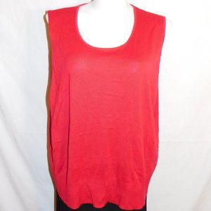 3X Liz & Me Plus Size Red Sweater Camisole Top NWT